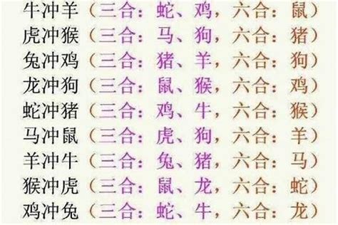 蛇馬羊三會|十二生肖貴人；三合 (相生)、六合 (相合)、三會、相沖 (六沖)、相。